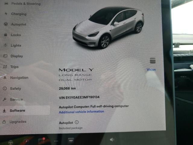 Photo 8 from auction – 2021 TESLA MODEL Y with VIN 5YJYGAEE3MF190134