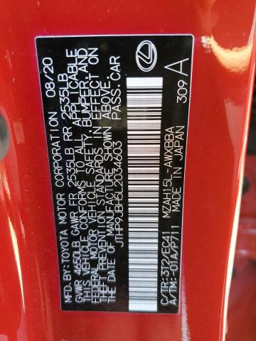Photo 10 from auction – 2020 LEXUS UX 250H with VIN JTHP9JBH5L2034603
