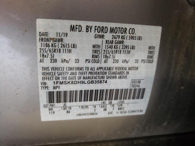 Photo 10 from auction – 2020 FORD EXPLORER X with VIN 1FMSK8DH9LGB35874