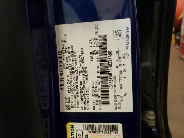 Photo 10 from auction – 2013 FORD FUSION SE with VIN 3FA6P0H73DR327480