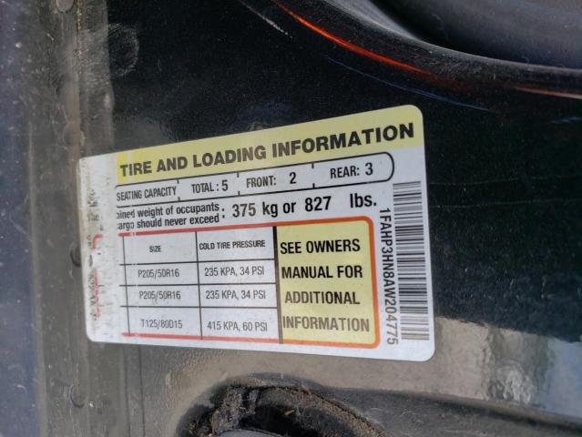 Photo 10 from auction – 2010 FORD FOCUS SEL with VIN 1FAHP3HN8AW204775