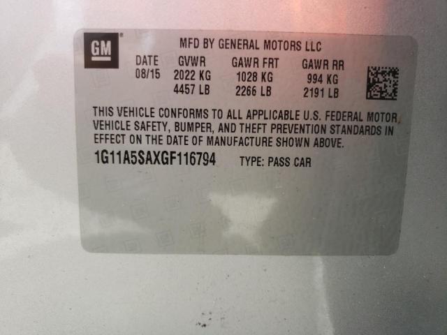 Photo 10 from auction – 2016 CHEVROLET MALIBU LIM with VIN 1G11A5SAXGF116794