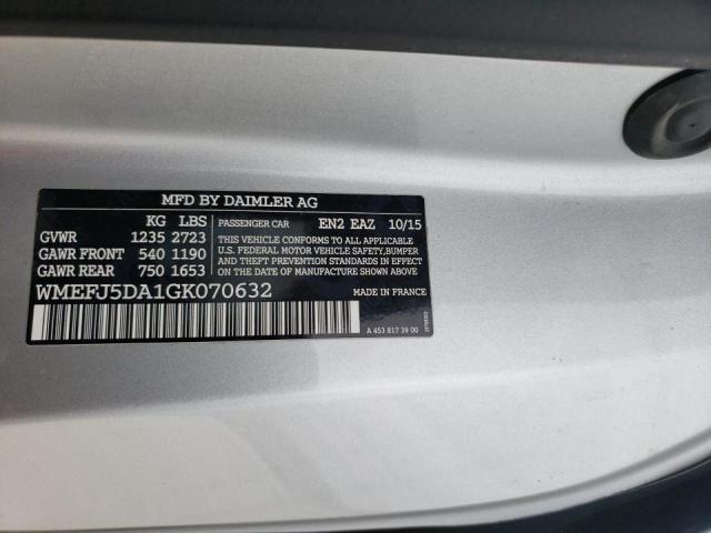 Photo 10 from auction – 2016 SMART FORTWO with VIN WMEFJ5DA1GK070632