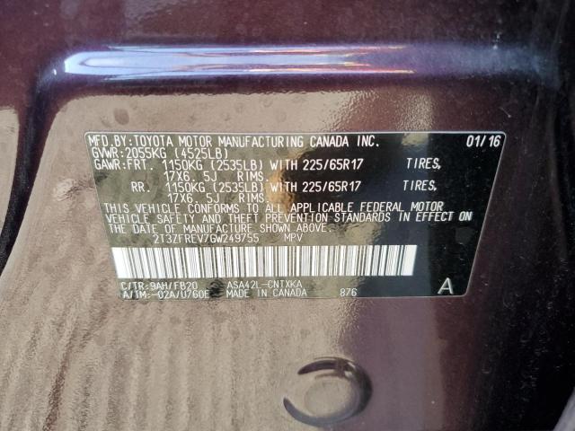 Photo 10 from auction – 2016 TOYOTA RAV4 LE with VIN 2T3ZFREV7GW249755