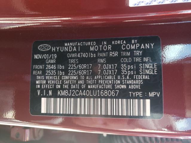 Photo 10 from auction – 2020 HYUNDAI TUCSON SE with VIN KM8J2CA40LU168067