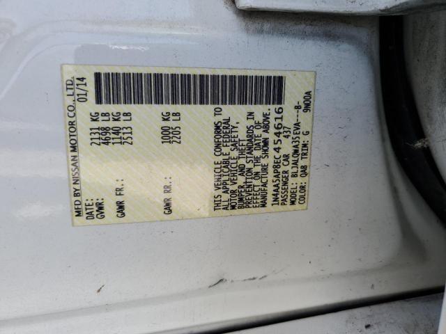 Photo 10 from auction – 2014 NISSAN MAXIMA S with VIN 1N4AA5AP8EC454616