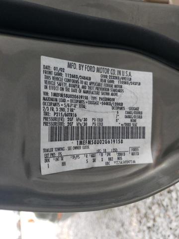 Photo 10 from auction – 2002 MERCURY SABLE GS with VIN 1MEFM58U02G619158
