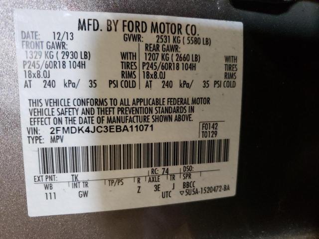 Photo 10 from auction – 2014 FORD EDGE SEL with VIN 2FMDK4JC3EBA11071