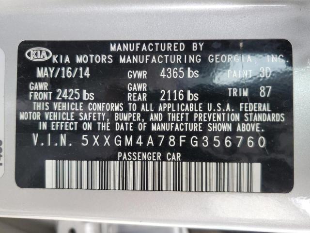 Photo 10 from auction – 2015 KIA OPTIMA LX with VIN 5XXGM4A78FG356760