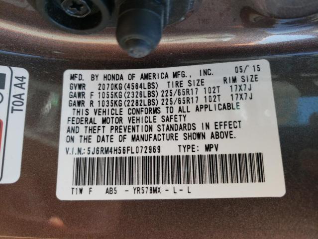 Photo 10 from auction – 2015 HONDA CR-V EX with VIN 5J6RM4H56FL072969