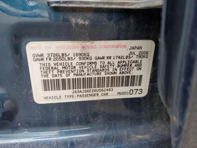 Photo 10 from auction – 2006 MITSUBISHI LANCER ES with VIN JA3AJ26E26U062483