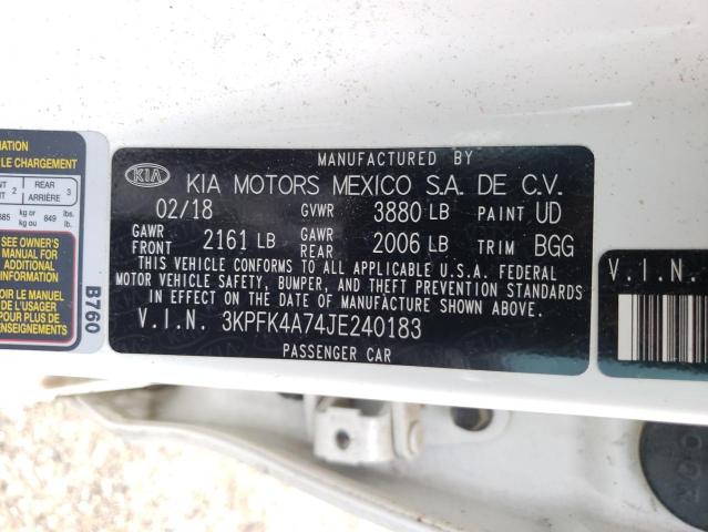 Photo 10 from auction – 2018 KIA FORTE LX with VIN 3KPFK4A74JE240183