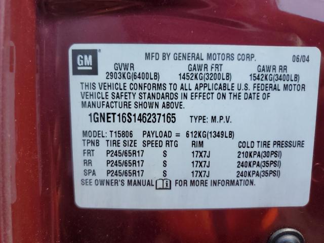 Photo 10 from auction – 2004 CHEVROLET TRAILBLAZE with VIN 1GNET16S146237165