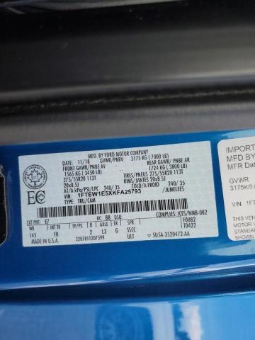 Photo 10 from auction – 2019 FORD F150 SUPER with VIN 1FTEW1E5XKFA25793