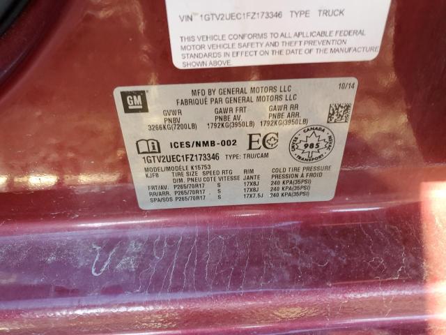 Photo 10 from auction – 2015 GMC SIERRA with VIN 1GTV2UEC1FZ173346