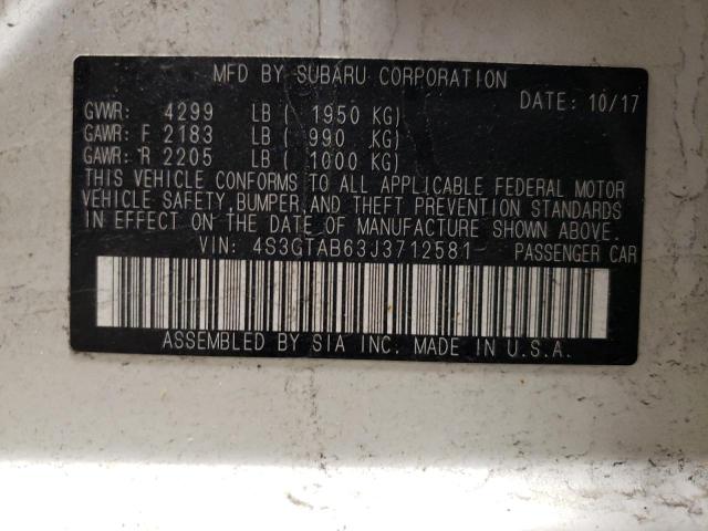 Photo 10 from auction – 2018 SUBARU IMPREZA PR with VIN 4S3GTAB63J3712581