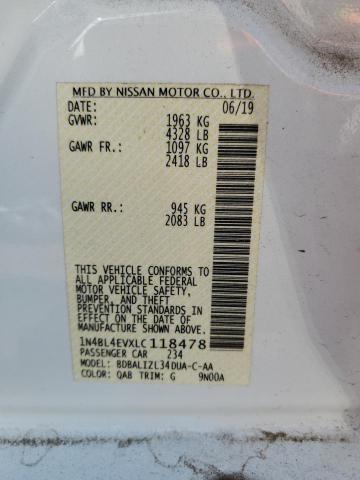 Photo 10 from auction – 2020 NISSAN ALTIMA SL with VIN 1N4BL4EVXLC118478