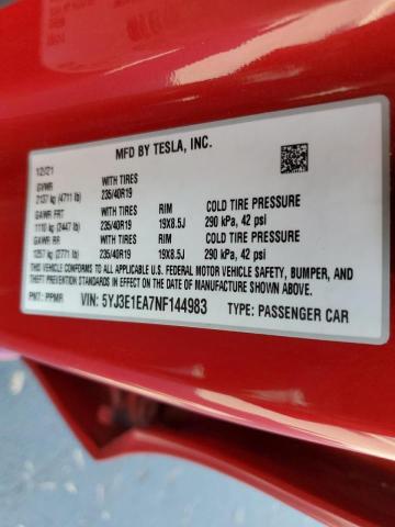 Photo 10 from auction – 2022 TESLA MODEL 3 with VIN 5YJ3E1EA7NF144983