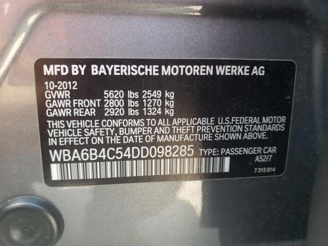 Photo 10 from auction – 2013 BMW 650 XI with VIN WBA6B4C54DD098285