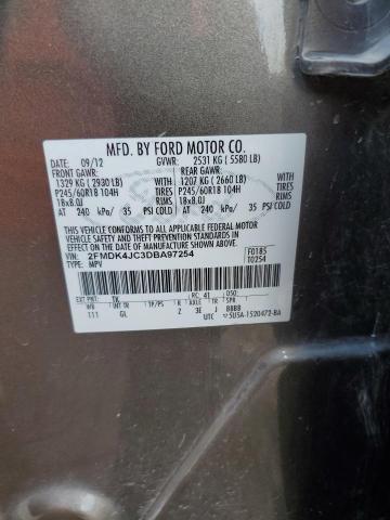 Photo 10 from auction – 2013 FORD EDGE SEL with VIN 2FMDK4JC3DBA97254