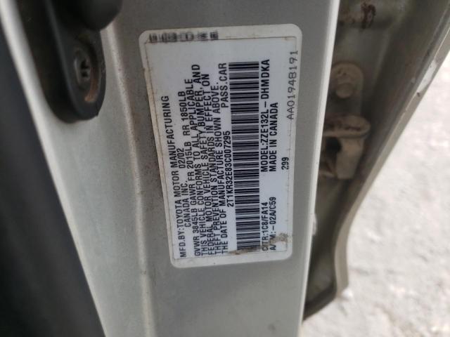 Photo 10 from auction – 2003 TOYOTA COROLLA MA with VIN 2T1KR32E83C007295