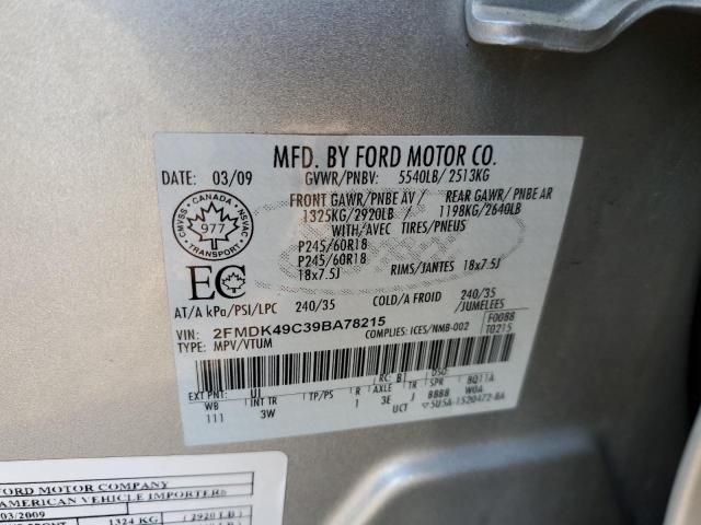 Photo 10 from auction – 2009 FORD EDGE LIMIT with VIN 2FMDK49C39BA78215