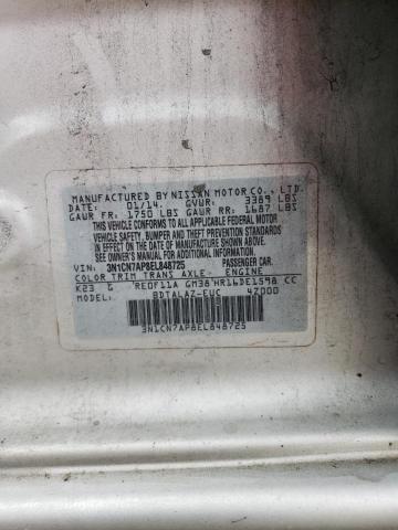 Photo 10 from auction – 2014 NISSAN VERSA S with VIN 3N1CN7AP8EL848725