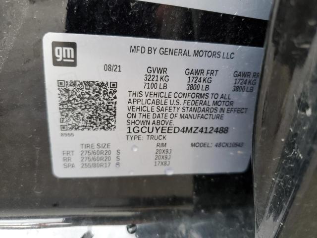 Photo 10 from auction – 2021 CHEVROLET SILVERADO with VIN 1GCUYEED4MZ412488