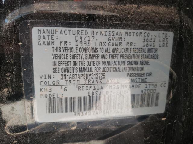 Photo 10 from auction – 2017 NISSAN SENTRA S with VIN 3N1AB7AP8HY313725
