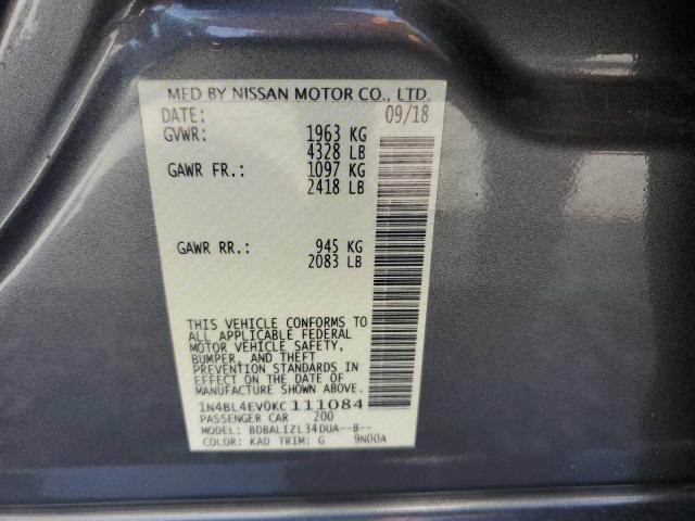 Photo 10 from auction – 2019 NISSAN ALTIMA SL with VIN 1N4BL4EV0KC111084