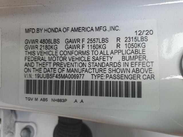 Photo 10 from auction – 2021 ACURA TLX TECHNO with VIN 19UUB5F45MA006977