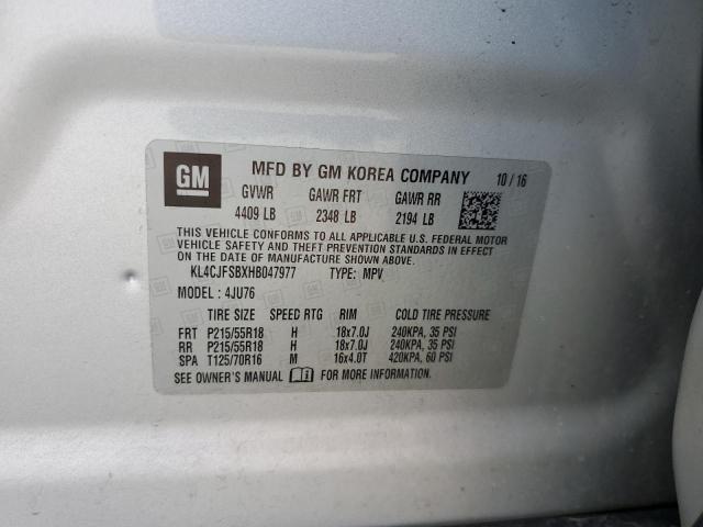 Photo 10 from auction – 2017 BUICK ENCORE PRE with VIN KL4CJFSBXHB047977