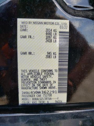 Photo 10 from auction – 2022 NISSAN ALTIMA SR with VIN 1N4AL4CV0NN362291