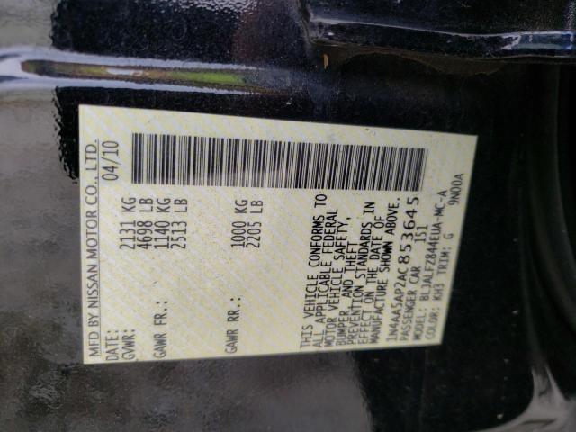 Foto 10 de la subasta – 2010 NISSAN MAXIMA S con VIN 1N4AA5AP2AC853645