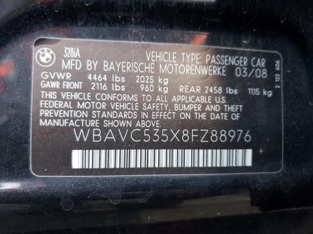 Photo 10 from auction – 2008 BMW 328 I SULE with VIN WBAVC535X8FZ88976