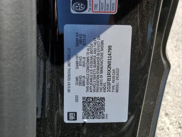Photo 10 from auction – 2022 CHEVROLET CAMARO LS with VIN 1G1FB1RX2N0114799