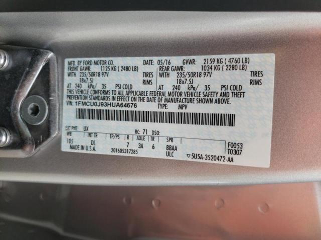 Photo 10 from auction – 2017 FORD ESCAPE TIT with VIN 1FMCU0J93HUA64676