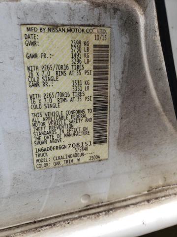 Photo 10 from auction – 2016 NISSAN FRONTIER S with VIN 1N6AD0ER6GN708151