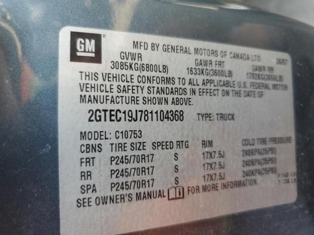 Photo 10 from auction – 2008 GMC SIERRA C15 with VIN 2GTEC19J781104368