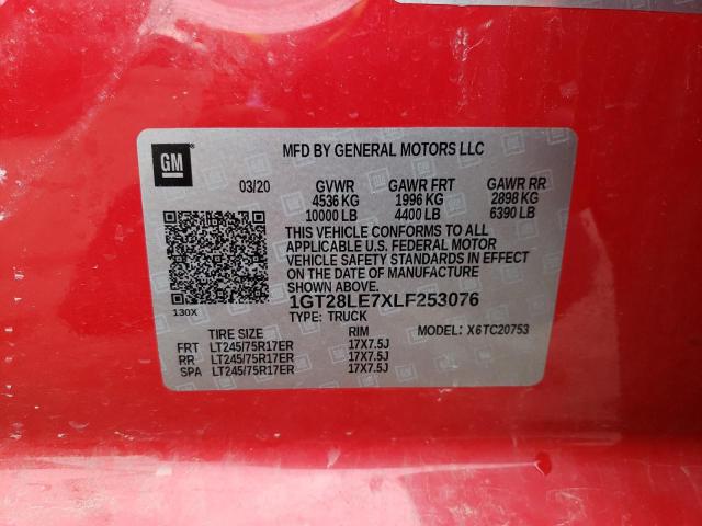 Photo 10 from auction – 2020 GMC SIERRA C25 with VIN 1GT28LE7XLF253076