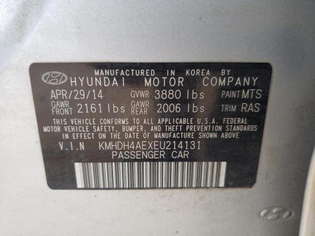 Photo 10 from auction – 2014 HYUNDAI ELANTRA SE with VIN KMHDH4AEXEU214131