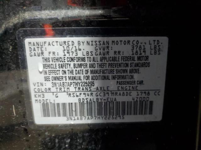 Photo 10 from auction – 2017 NISSAN SENTRA S with VIN 3N1AB7AP7HY225295