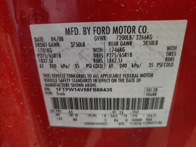 Photo 10 from auction – 2008 FORD F150 SUPER with VIN 1FTPW14V58FB88435