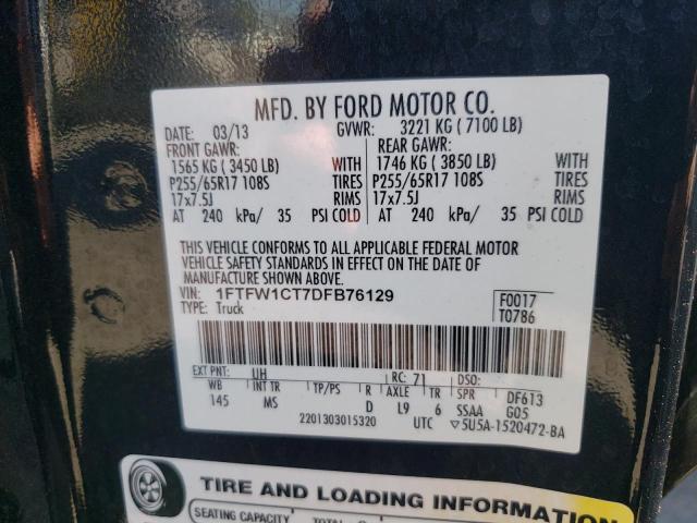 Photo 10 from auction – 2013 FORD F150 SUPER with VIN 1FTFW1CT7DFB76129
