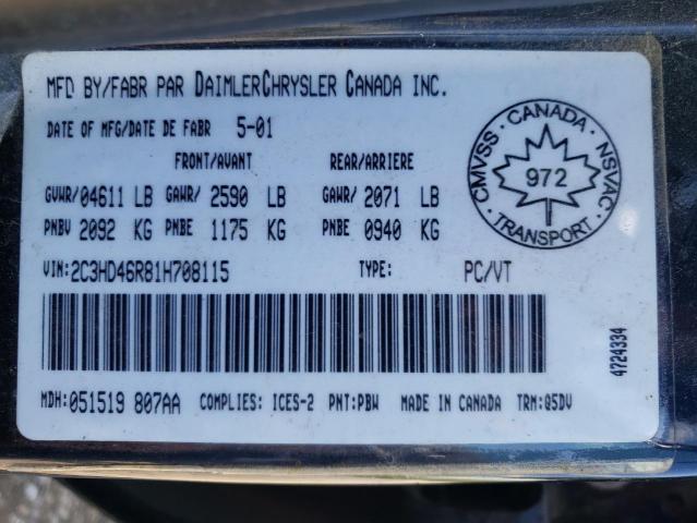 Photo 10 from auction – 2001 CHRYSLER CONCORDE L with VIN 2C3HD46R81H708115