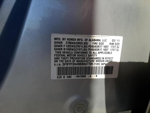 Photo 10 from auction – 2011 HONDA PILOT EX with VIN 5FNYF3H49BB047705