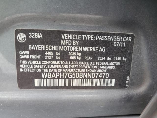 Photo 10 from auction – 2011 BMW 328 I with VIN WBAPH7G50BNN07470