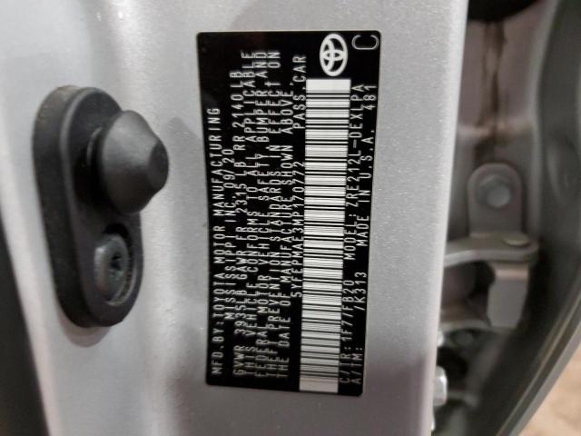 Photo 10 from auction – 2021 TOYOTA COROLLA LE with VIN 5YFEPMAE3MP170772