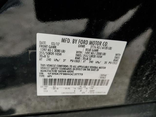 Photo 10 from auction – 2017 FORD EXPLORER L with VIN 1FM5K7F88HGC37775