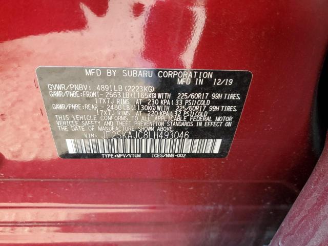 Photo 10 from auction – 2020 SUBARU FORESTER P with VIN JF2SKAJC8LH493046